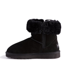 Load image into Gallery viewer, AUS WOOLI UGG MID CALF ZIP-UP SHEEPSKIN BOOT - Black