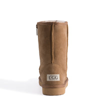 Load image into Gallery viewer, AUS WOOLI UGG MID CALF ZIP-UP SHEEPSKIN BOOT - Chestnut/Tan