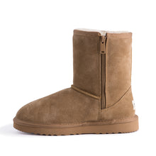 Load image into Gallery viewer, AUS WOOLI UGG MID CALF ZIP-UP SHEEPSKIN BOOT - Chestnut/Tan