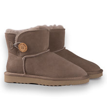 Load image into Gallery viewer, AUS WOOLI UGG SHORT SHEEPSKIN BUTTON BOOT - LIGHTGREY