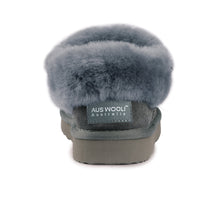 Load image into Gallery viewer, AUS WOOLI UGG UNISEX SHEEPSKIN WOOL TRADITIONAL ANKLE SLIPPERS - GREY