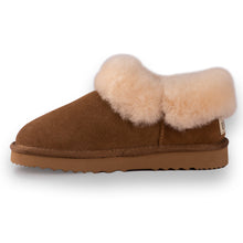 Load image into Gallery viewer, AUS WOOLI UGG UNISEX SHEEPSKIN WOOL TRADITIONAL ANKLE SLIPPERS - TAN