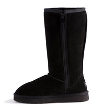 Load image into Gallery viewer, AUS WOOLI UGG TALL ZIP-UP SHEEPSKIN BOOT - Black