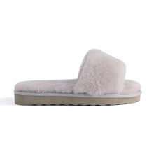 Load image into Gallery viewer, AUS WOOLI UGG WOMEN SHEEPSKIN FLUFF SLIDE - Light Grey
