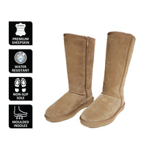Load image into Gallery viewer, AUS WOOLI UGG TALL ZIP-UP SHEEPSKIN BOOT - Chestnut/Tan