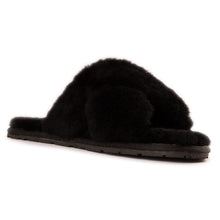 Load image into Gallery viewer, AUS WOOLI AUSTRALIA WOMEN SHEEPSKIN WOOL BRIGHTON SLIPPERS- BLACK