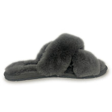 Load image into Gallery viewer, AUS WOOLI AUSTRALIA WOMEN SHEEPSKIN WOOL BRIGHTON SLIPPERS- GREY