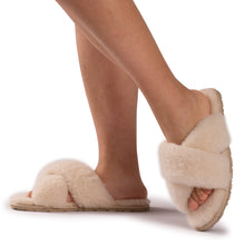 Load image into Gallery viewer, AUS WOOLI AUSTRALIA WOMEN SHEEPSKIN WOOL BRIGHTON SLIPPERS- TAN