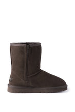 Load image into Gallery viewer, AUS WOOLI UGG MID CALF ZIP-UP SHEEPSKIN BOOT - Chocolate