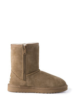 Load image into Gallery viewer, AUS WOOLI UGG MID CALF ZIP-UP SHEEPSKIN BOOT - Chestnut/Tan