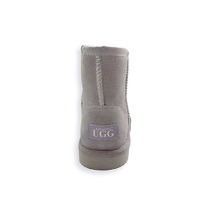 AUS WOOLI UGG SHORT SHEEPSKIN ANKLE BOOT - LIGHTGREY