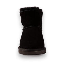 Load image into Gallery viewer, AUS WOOLI UGG SHORT SHEEPSKIN BUTTON BOOT - BLACK
