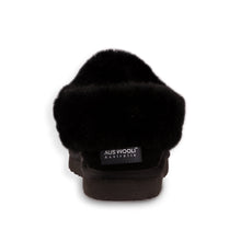 Load image into Gallery viewer, AUS WOOLI UGG UNISEX SHEEPSKIN WOOL TRADITIONAL ANKLE SLIPPERS - BLACK
