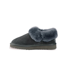 Load image into Gallery viewer, AUS WOOLI UGG UNISEX SHEEPSKIN WOOL TRADITIONAL ANKLE SLIPPERS - GREY
