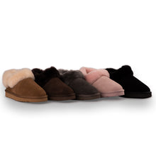 Load image into Gallery viewer, AUS WOOLI UGG UNISEX SHEEPSKIN WOOL TRADITIONAL ANKLE SLIPPERS - CHOCOLATE

