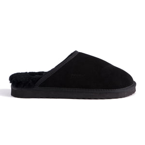 AUS WOOLI UGG UNISEX SHEEPSKIN WOOL Slippers - Black