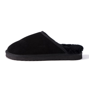 AUS WOOLI UGG UNISEX SHEEPSKIN WOOL Slippers - Black