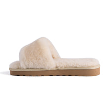 Load image into Gallery viewer, AUS WOOLI UGG WOMEN SHEEPSKIN FLUFF SLIDE - Chestnut/Tan
