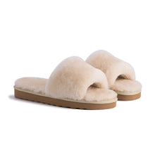 Load image into Gallery viewer, AUS WOOLI UGG WOMEN SHEEPSKIN FLUFF SLIDE - Chestnut/Tan
