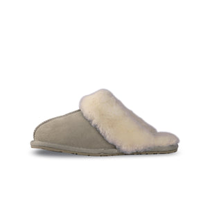 AUS WOOLI UGG UNISEX SHEEPSKIN WOOL SHELLEY Slippers - Light Grey