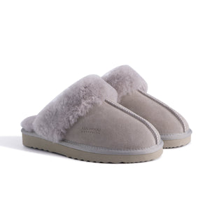 AUS WOOLI UGG UNISEX SHEEPSKIN WOOL SYDNEY Slippers - Light Grey