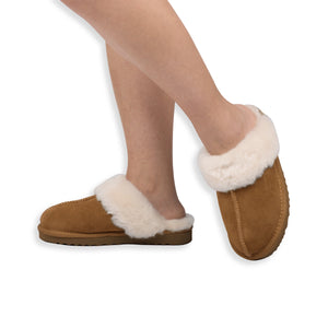 AUS WOOLI UGG UNISEX SHEEPSKIN WOOL SYDNEY Slippers - Chestnut/Tan
