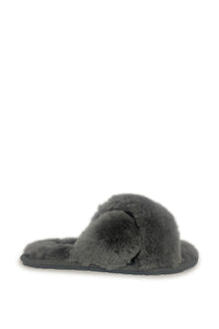 AUS WOOLI AUSTRALIA WOMEN SHEEPSKIN WOOL BRIGHTON SLIPPERS- GREY