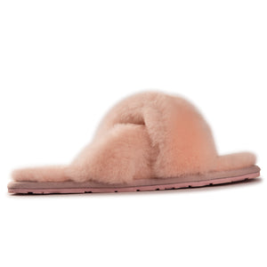 AUS WOOLI AUSTRALIA WOMEN SHEEPSKIN WOOL BRIGHTON SLIPPERS- PALEPINK
